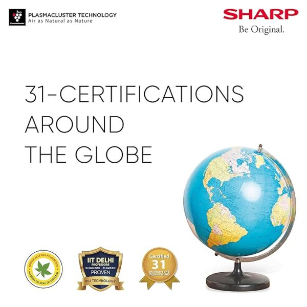 SHARP Air Purifier for Room FX-J80M-H with Plasmacluster (Removes Bacteria, Virus, Odor, Mold, VOCs) I WiFi I HEPA H14 & Carbon & Pre Filter| JAPAN TECHNOLOGY I Traps 99.97% Pollutants I 680 Sq. Ft. - Image 4